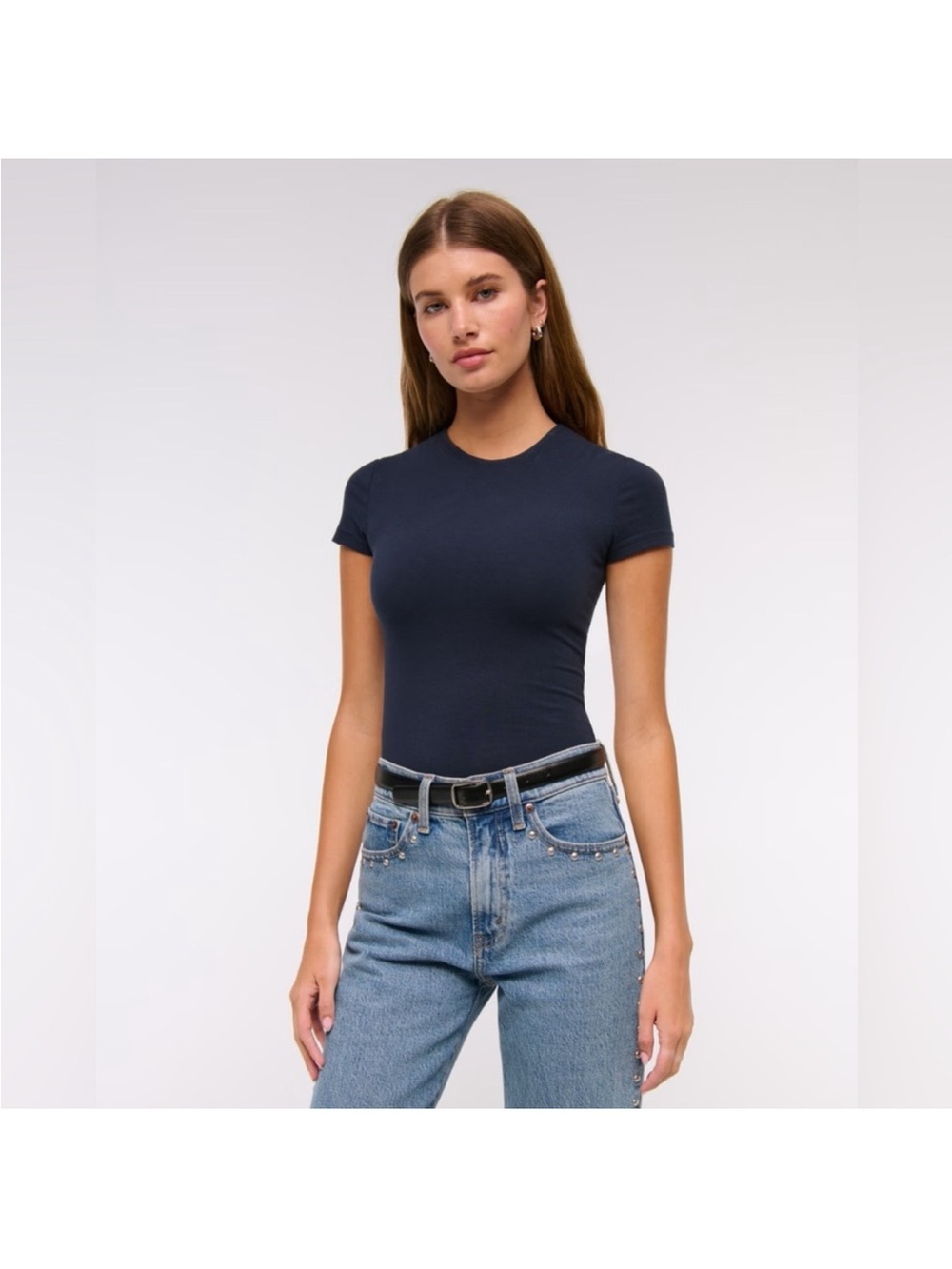 Abercrombie & Fitch Navy Short-Sleeve Crew Tee